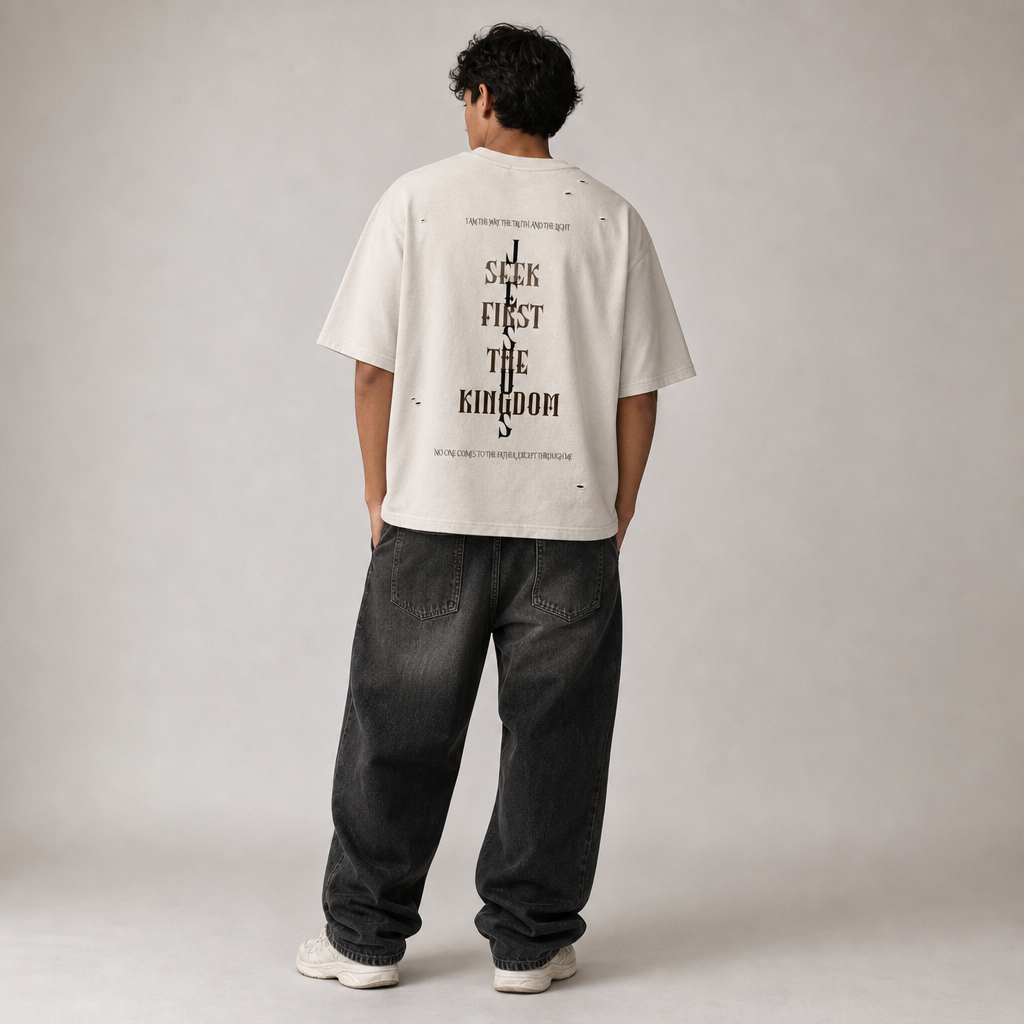 Seek the Kingdom Boxy Distressed