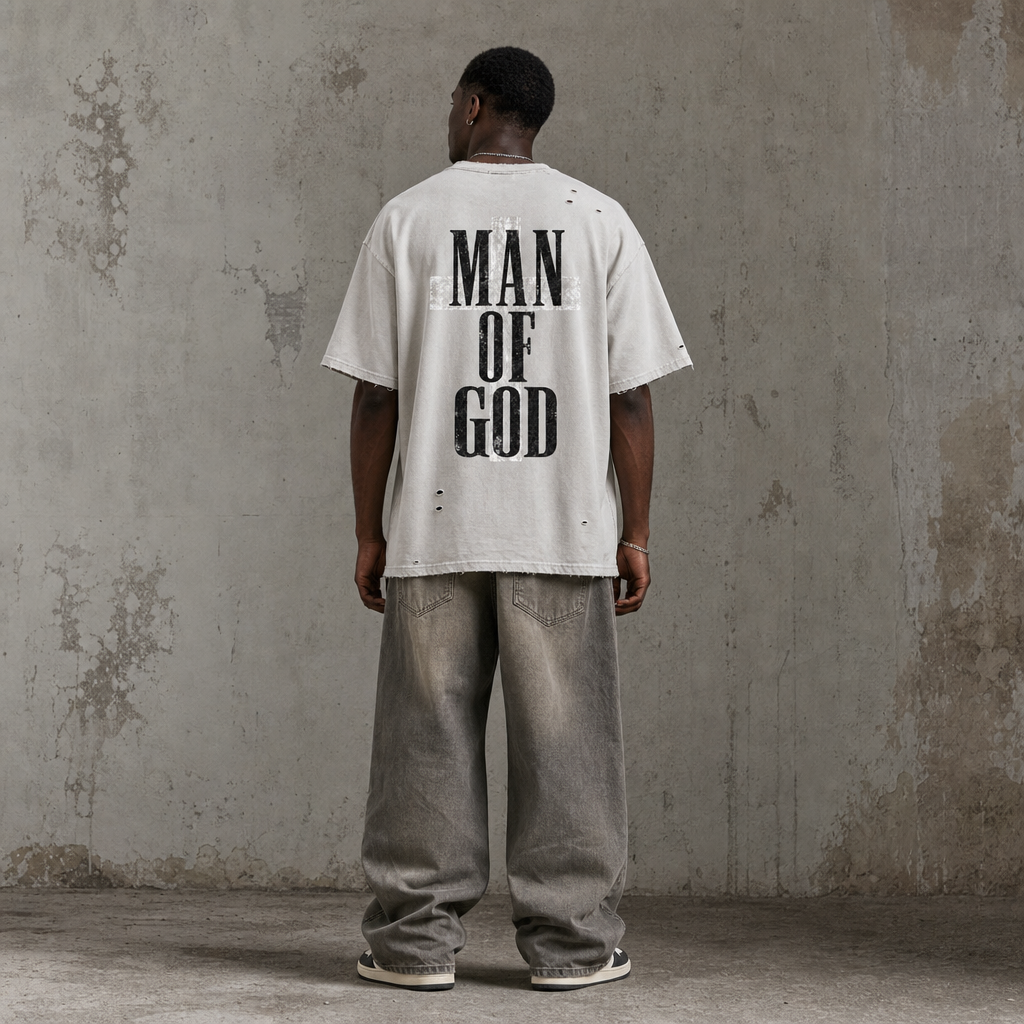 Man of God Distressed Boxy